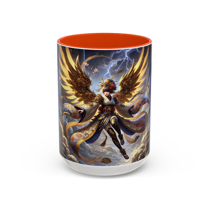 Valkyrie Descending Through Storm Colorful Mugs (11oz, 15oz)