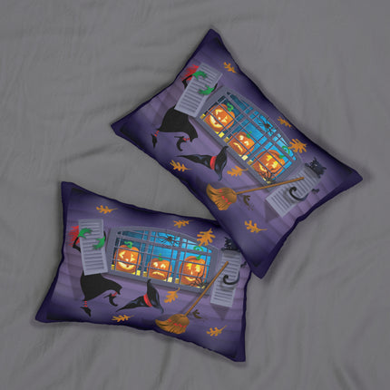 Whimsical Halloween Mischief Spun Polyester Lumbar Pillow