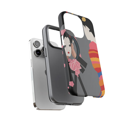 Geisha Mirror Phone Case – Elegant Reflection & Timeless Beauty