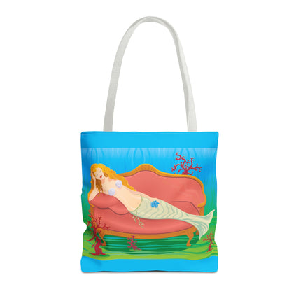 A Mermaid's Peaceful Refuge Tote Bag (AOP)