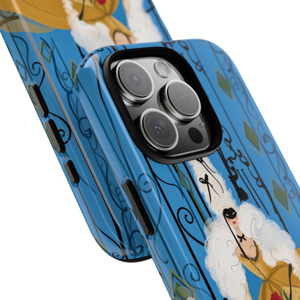 🎭🌹 The Lady At The Masquerade Gates Phone Case – Art Deco Fashion Illustration