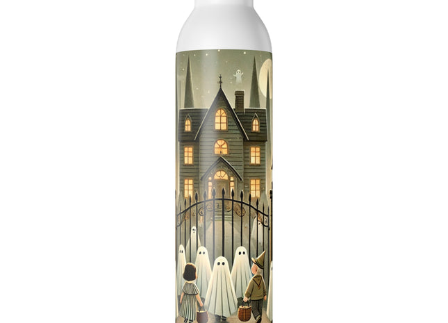 Ghostly Welcome – A Halloween Night Slim Water Bottle