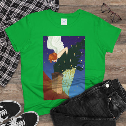 The Christmas Angel Women's Midweight Cotton Tee