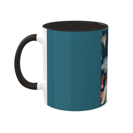 Modern Gallants with Morning Glories by Tsukioka Yoshitoshi Colorful Mugs, 11oz