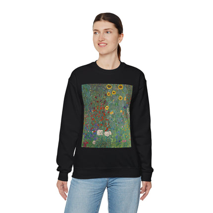 Farm Garden with Sunflowers by Gustav Klimt Heavy Blend™ Crewneck Sweatshirt