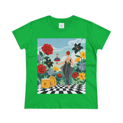 🌹🖤 The Rose Garden Dollmaker Cotton Tee – Art Deco Fashion Fantasy