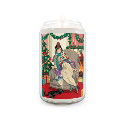 🖤🔥 The Lady Of The Christmas Hearth Scented Soy Candle – Art Deco Holiday Elegance