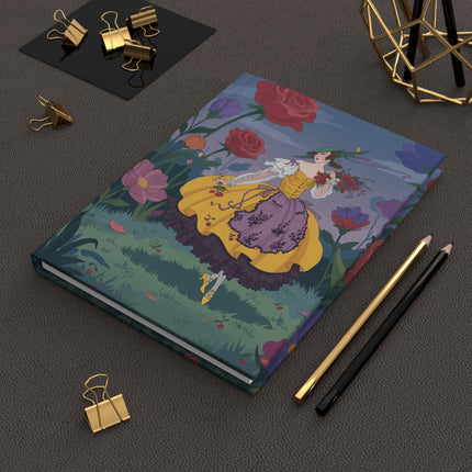 🌹💛 The Lady Of The Giant Rose Garden Hardcover Journal – Art Deco Fashion Illustration