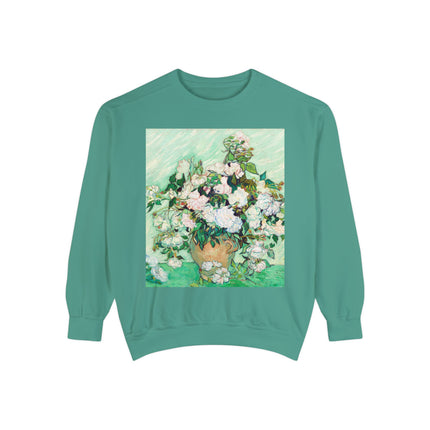 Roses by Vincent Van Gogh Unisex Garment-Dyed Sweatshirt