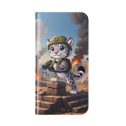 🐆🔭 The Snow Leopard Lookout Flip Case – Adventure, Curiosity & Fearless Style