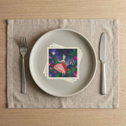🌺✨ The Lady Of The Starlit Enchanted Garden Napkins – Art Deco Floral Fantasy