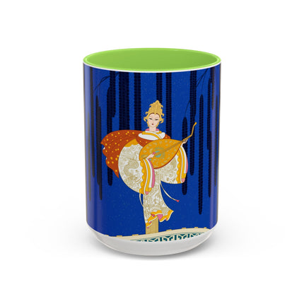 Celestial Melody Colorful Mug (11oz, 15oz) – Musical Grace, Starlit Beauty & Art Deco Elegance