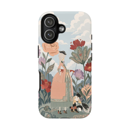🌹🐈 The Lady And Puss In Boots Phone Case – Art Deco Floral Whimsy