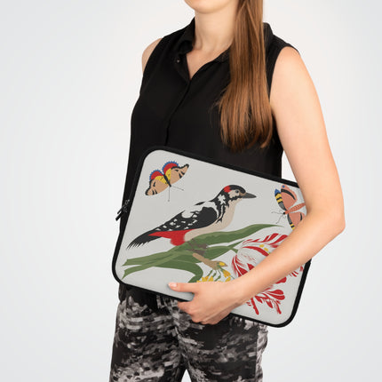 🐦🌷 Woodpecker & Tulip Laptop Sleeve – Vibrant Energy & Cheerful Charm