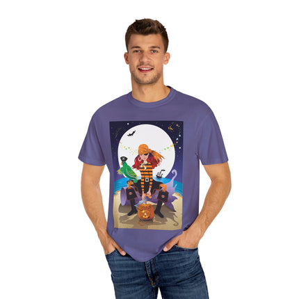 Moonlit Pirate Halloween Unisex Garment-Dyed T-shirt