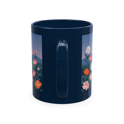 🌸🎭 The Lady Of The Floral Masquerade Garden Ceramic Mug – Art Deco Fashion Whimsy