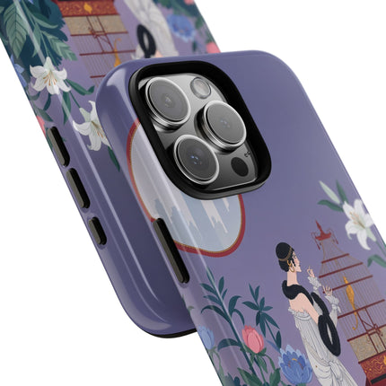 🌸🐦 The Lady Of The Garden Birdcage Phone Case – Art Deco Floral Elegance