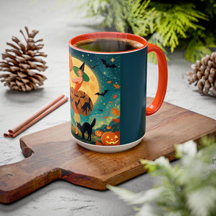 🦇🎃 The Witch Of Batwing Pumpkin Hollow Colorful Mug – Moonlit Halloween Charm
