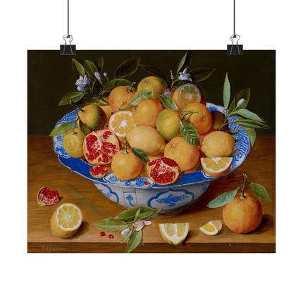 Still Life with Lemons, Oranges, and a Pomegranate by Jacob van Hulsdonck Matte Horizontal Posters