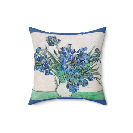 Irises by Vincent Van Gogh Spun Polyester Square Pillow