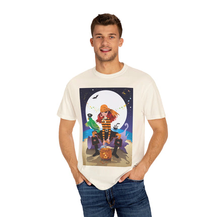 Moonlit Pirate Halloween Unisex Garment-Dyed T-shirt
