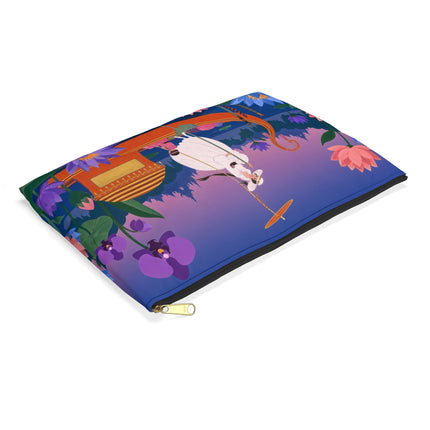 🪷🛶 The Lady Of The Lotus Lake Accessory Pouch – Art Deco Garden Voyage