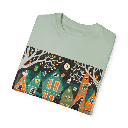 Night of the Trick-or-Treating Owlets Unisex Garment-Dyed T-shirt