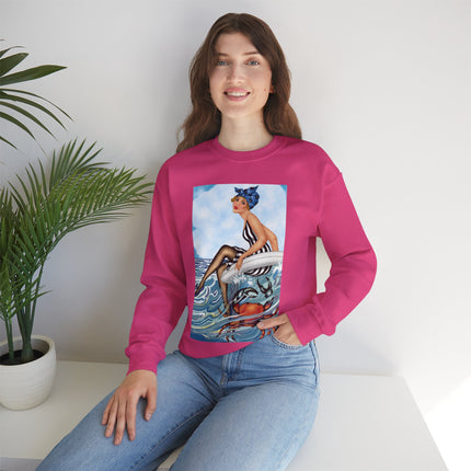 Playful Waves and Fashion Follies Heavy Blend™ Crewneck Sweatshirt