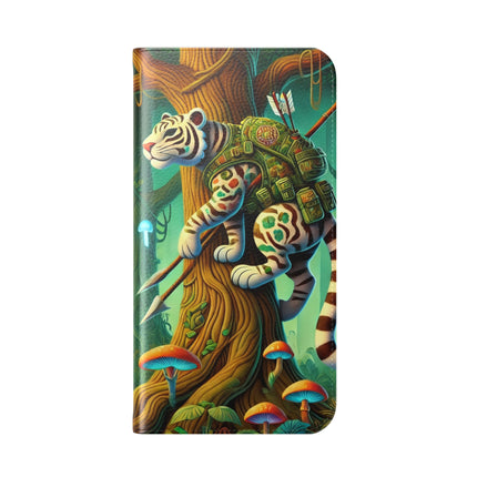 🐅🌿 Silent Stripes Flip Case – Stealth, Grace & Enchanted Forest
