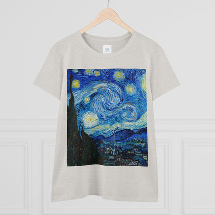 The Starry Night by Vincent Van Gogh Women's Midweight Cotton Tee