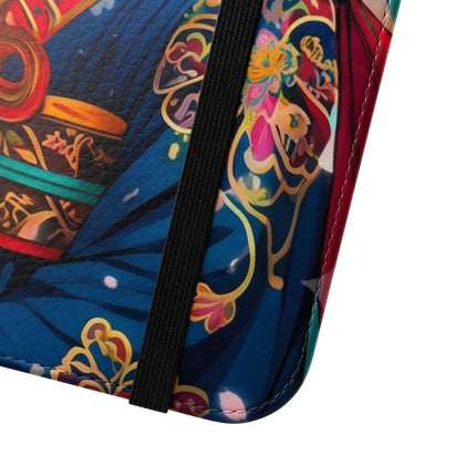🦊⚔️ Cyberpunk Samurai Maiden Flip Case – Neon Grace & Warrior Courage