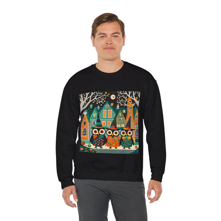 Night of the Trick-or-Treating Owlets Unisex Heavy Blend™ Crewneck Sweatshirt