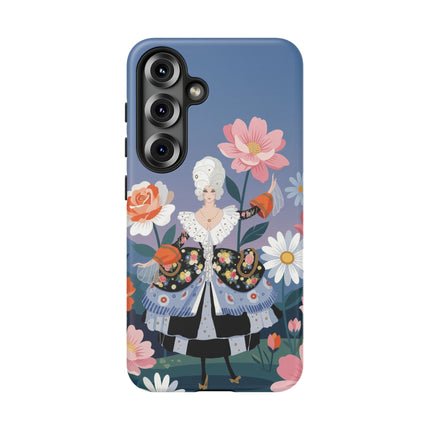 🌸🎀 The Grand Floral Promenade Phone Case – Art Deco Fashion Fantasy
