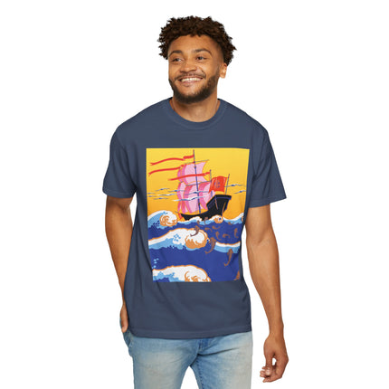 Golden Seas and Whimsical Dreams Unisex Garment-Dyed T-shirt