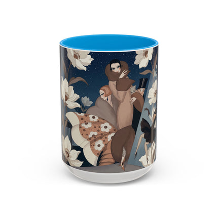 🌸✨ The Midnight Magnolia Masquerade Colorful Mug – Art Deco Nocturne