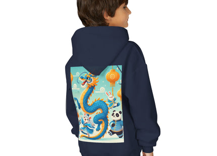 Blue & Gold Dragon Festival Parade Youth Heavy Blend Hooded Sweatshirt