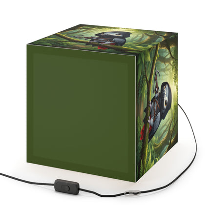 🪶🌲 The African Grey Sentinel Light Cube Lamp – Quiet Strength & Woodland Adventure