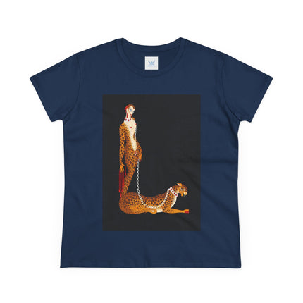Leopard Queen Women's Midweight Cotton Tee – Exotic Glamour & Timeless Elegance