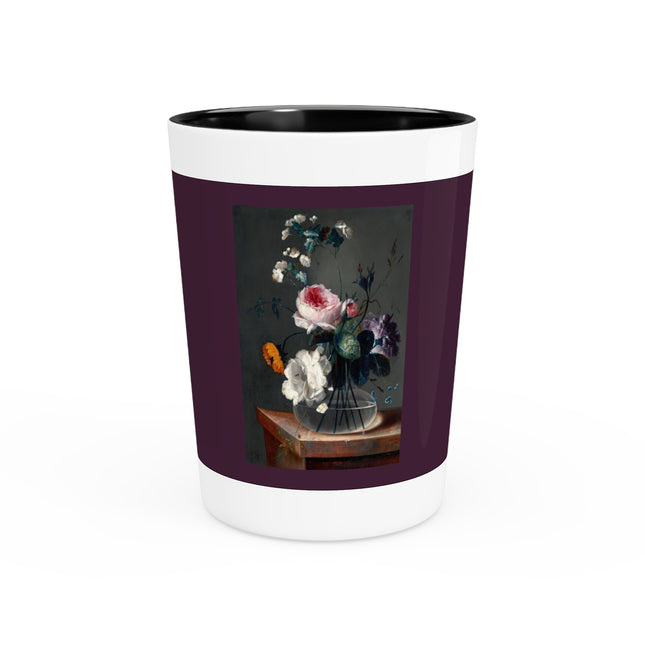 Floral Still Life by Johann Baptist Drechsler Ceramic Shot Glass
