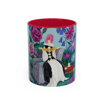 The Lady Of The Garden Tea Colorful Mugs – Art Deco Floral Elegance