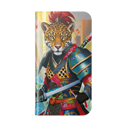 🐆⚔️ Circuit Samurai Jaguar Flip Case – Neon Power & Electric Honor