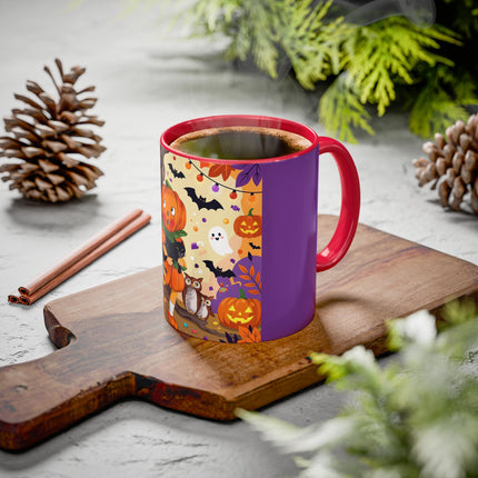 🎃🐈‍⬛ The Pumpkin Child’s Halloween Parade Colorful Mug – Whimsical Storybook Charm