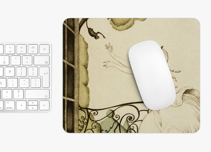 Sur talons rouges (On Red Heels) pl 02 by Gerda Wegener Mouse Pad, Round and Rectangle
