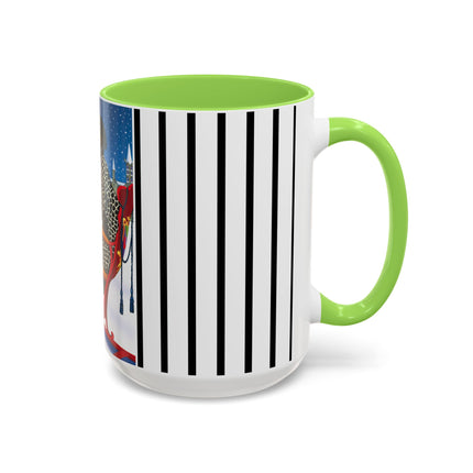 Elegant Winter Woman in Sleigh Colorful Mugs (11oz, 15oz)