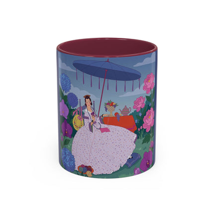 The Lady Of The Garden Tea Party Colorful Mugs – Art Deco Floral Elegance