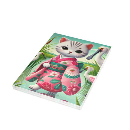 Geisha Kitten Strolls Among the Spoonbills Postcard Bundles (envelopes included) - Bundles of 10, 30, 50 Pieces