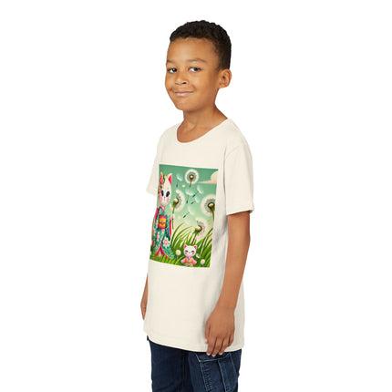 Geisha Kitten and the Dandelion Wish Youth Short Sleeve Tee