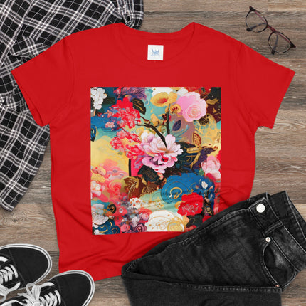 Women's Ethereal Irises Print Midweight Cotton Tee