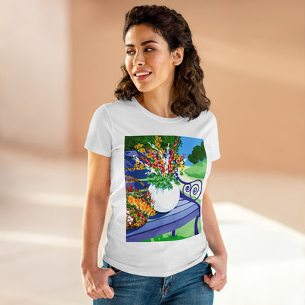 Blooming Harmony Women's Midweight Cotton Tee