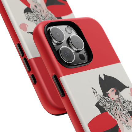 Crimson Masquerade Phone Case – Dramatic Grace & Bold Elegance